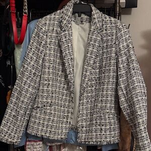 H&M Women's Tweed Blazer - Black and White